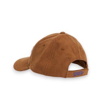 Essentiel Antwerp Casquette en velours côtelé Logo Kainor marron