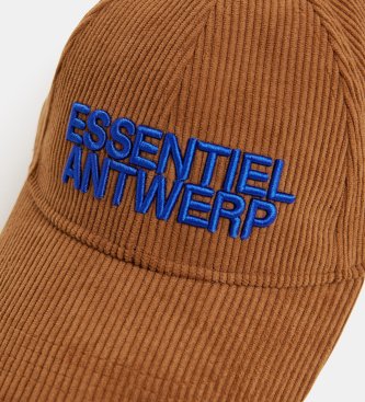 Essentiel Antwerp Casquette en velours côtelé Logo Kainor marron