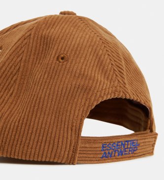 Essentiel Antwerp Casquette en velours côtelé Logo Kainor marron