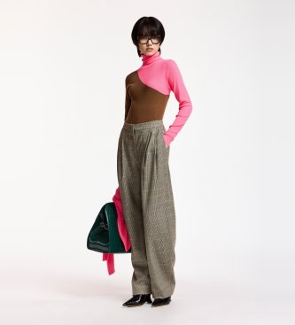 Essentiel Antwerp Pull bicolore col haut Koncert marron, rose