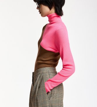 Essentiel Antwerp Pull bicolore col haut Koncert marron, rose
