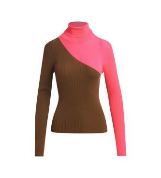 Essentiel Antwerp Pull bicolore col haut Koncert marron, rose