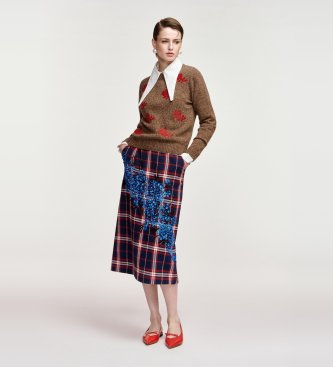 Essentiel Antwerp Pull brodé Korine marron