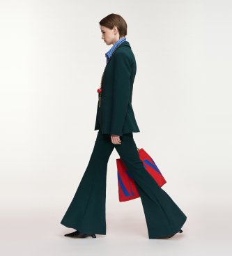 Essentiel Antwerp Pantalon Jambe Trompette Konsiderate vert foncé