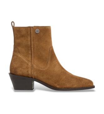 Pepe Jeans Bottes en cuir Lake Basic marron