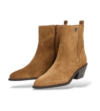 Pepe Jeans Bottes en cuir Lake Basic marron