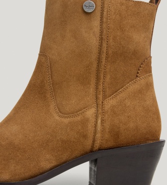 Pepe Jeans Bottes en cuir Lake Basic marron