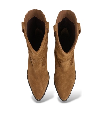 Pepe Jeans Bottes en cuir Lake Med marron