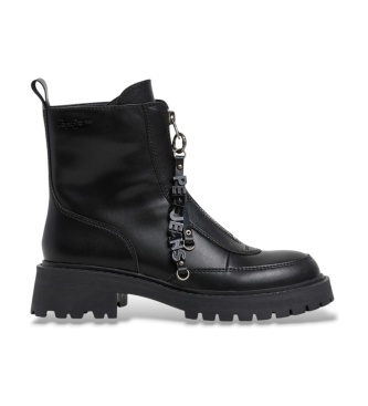 Pepe Jeans Bottes en cuir Stacy Feel noires