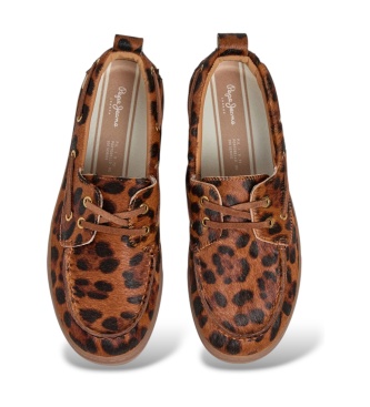 Pepe Jeans Usnjeni mokasinki Ball Boat rjavi