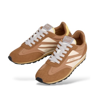 Pepe Jeans Jane Brand cognac brown sneakers