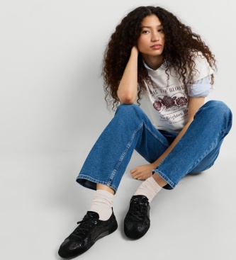 Pepe Jeans Sneakersy Noa Glitter czarne