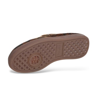Pepe Jeans Brown leather Ball Clog sneakers