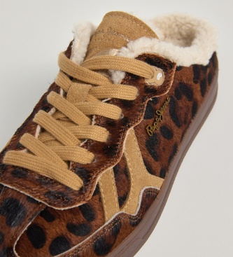 Pepe Jeans Brown leather Ball Clog sneakers