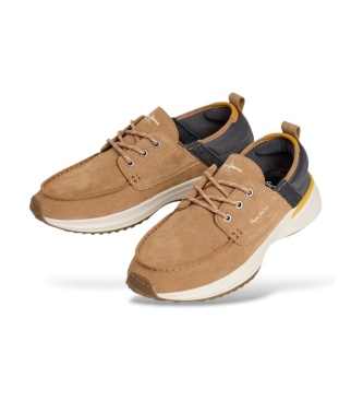 Pepe Jeans Náuticos de piel Bampton Evolve marrón