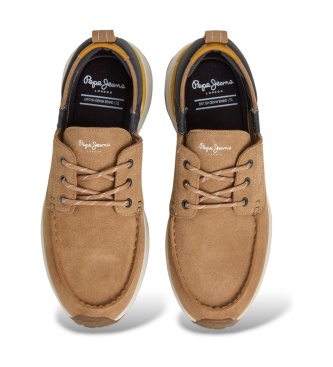 Pepe Jeans Náuticos de piel Bampton Evolve marrón