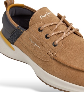 Pepe Jeans Náuticos de piel Bampton Evolve marrón