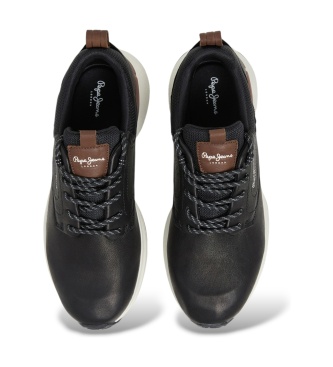 Pepe Jeans Leren Bampton Urban sneakers zwart