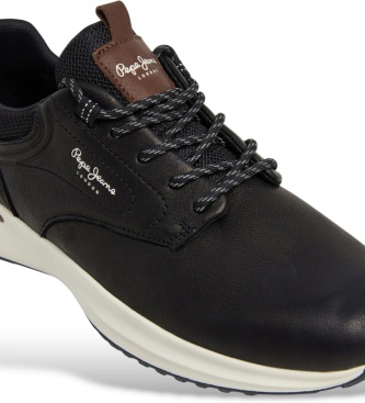Pepe Jeans Leren Bampton Urban sneakers zwart