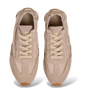 Pepe Jeans Blair Ledersneaker beige