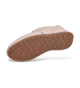 Pepe Jeans Daze East pale pink leather sneakers