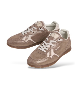 Pepe Jeans Daze Shine golden leather sneakers