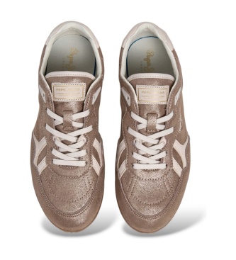 Pepe Jeans Daze Shine golden leather sneakers