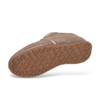 Pepe Jeans Daze Shine golden leather sneakers