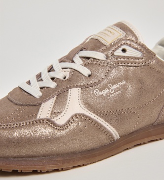 Pepe Jeans Daze Shine golden leather sneakers