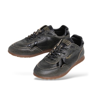 Pepe Jeans Daze Street black leather sneakers