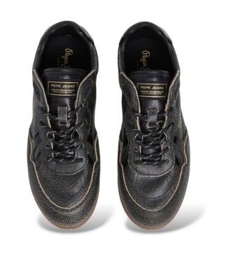 Pepe Jeans Daze Street black leather sneakers