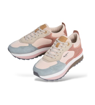 Pepe Jeans Tênis de couro Freya Peachy azul
