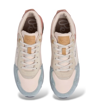 Pepe Jeans Tênis de couro Freya Peachy azul