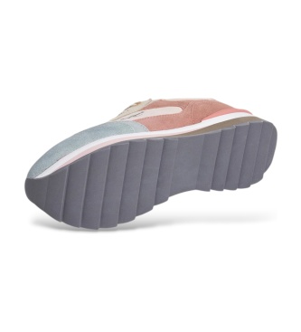 Pepe Jeans Tênis de couro Freya Peachy azul