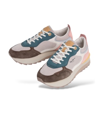 Pepe Jeans Freya bruine leren sneakers