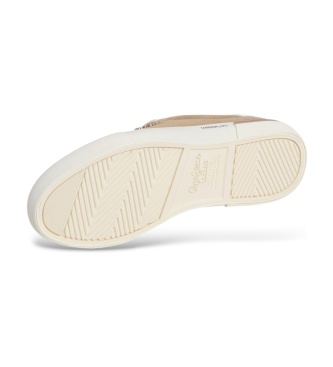 Pepe Jeans Kenton light beige leather sneakers