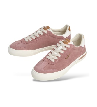 Pepe Jeans Kenton pink leather sneakers