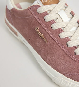 Pepe Jeans Kenton pink leather sneakers