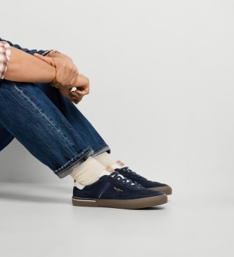 Pepe Jeans Kenton Suede sneakers i marineblåt ruskind
