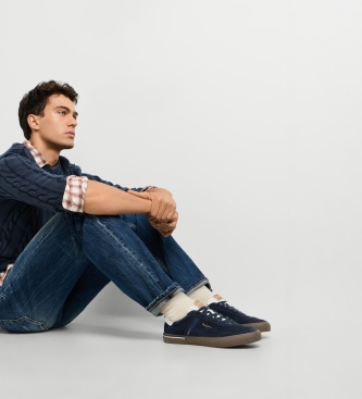 Pepe Jeans Kenton Suede sneakers i marineblåt ruskind
