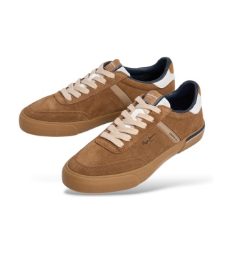 Pepe Jeans Kenton Suede camelfarvede sneakers i ruskind