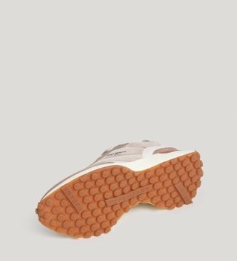 Pepe Jeans Baskets en cuir Lucky Cold beige