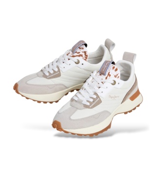 Pepe Jeans Lucky Fierce white leather sneakers