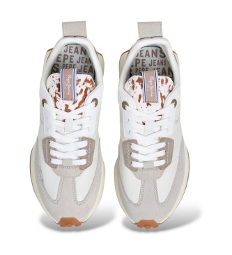 Pepe Jeans Lucky Fierce white leather sneakers