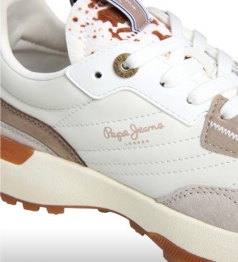 Pepe Jeans Lucky Fierce white leather sneakers
