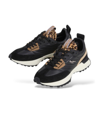 Pepe Jeans Lucky Fierce black leather sneakers