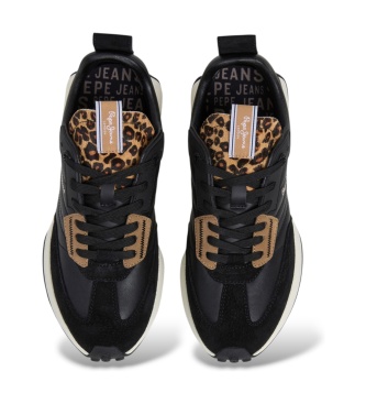 Pepe Jeans Lucky Fierce black leather sneakers