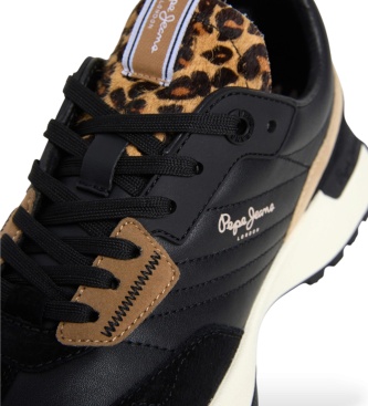 Pepe Jeans Lucky Fierce black leather sneakers