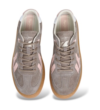 Pepe Jeans Dark beige Maya Classic leather sneakers