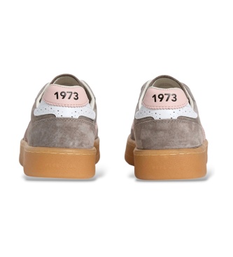 Pepe Jeans Dark beige Maya Classic leather sneakers